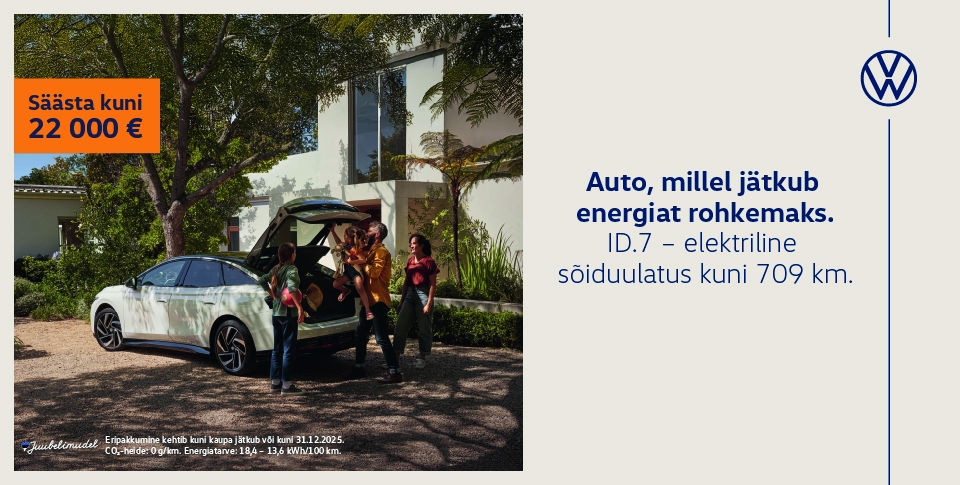Auto, millel jätkub energiat rohkemaks. ID.7 - elektriline sõiduulatus kuni 709 km. 
