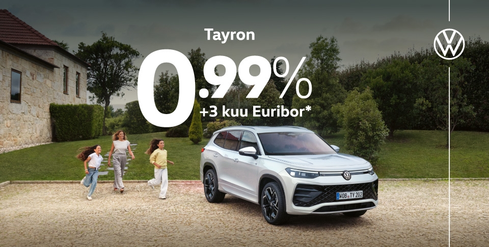 Volkswagen&nbsp;Tayron 0,99% + 3 kuu Euribor**

